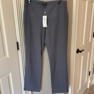 NWT Eileen Fisher Washable Stretch Crepe Pants, Ash (gray), size Petite Medium